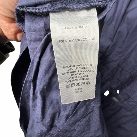 Quince 100 Organic cotton Navy Tiered Maxi dress Medium - Picture 6 of 8